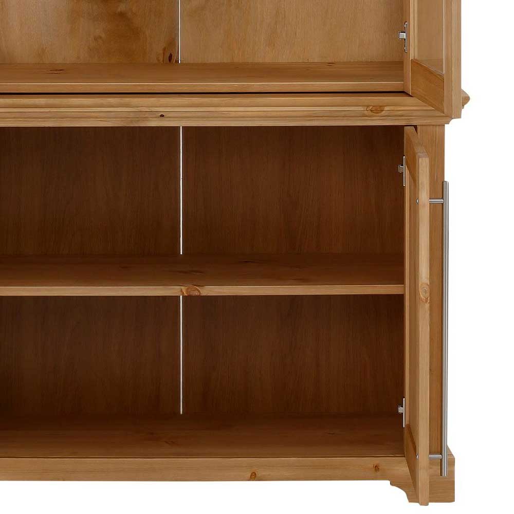 94x210x39 Kiefernholz Vitrine - Landhaus modern - Noellisa