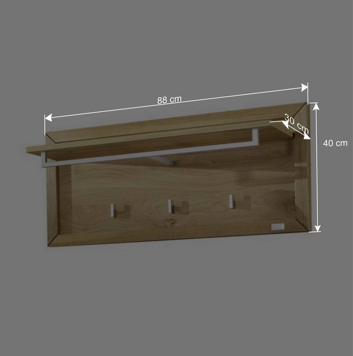 Hängegarderobe Natrius aus Wildeiche Massivholz