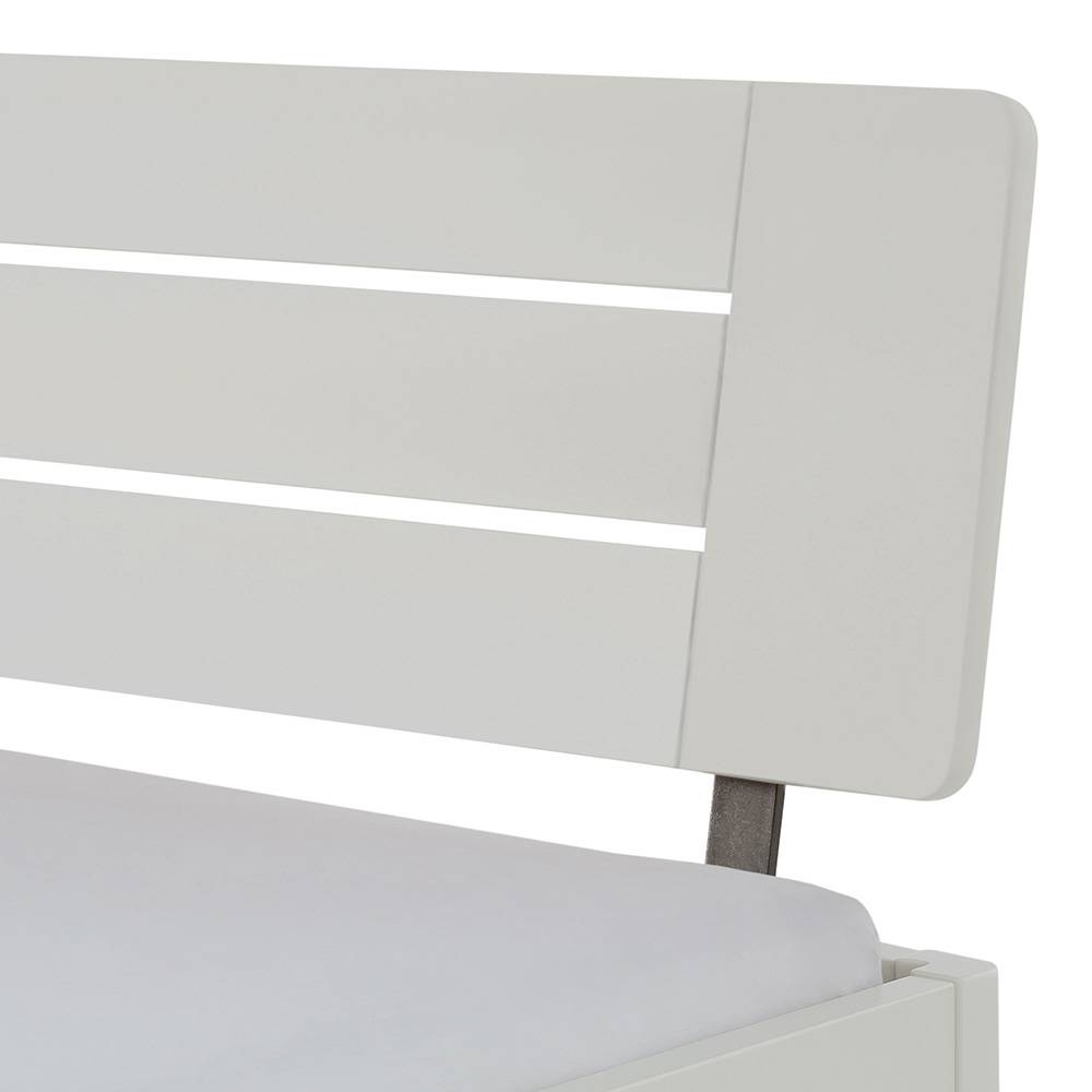 Weiß lackiertes Bett aus MDF Holzwerkstoff - Ekimar