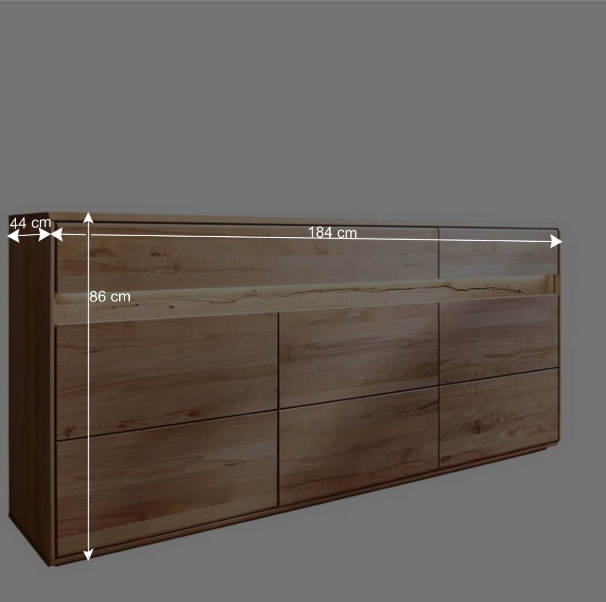 Hochwertiges Wildeiche Sideboard 184x86x44 cm - Acmida