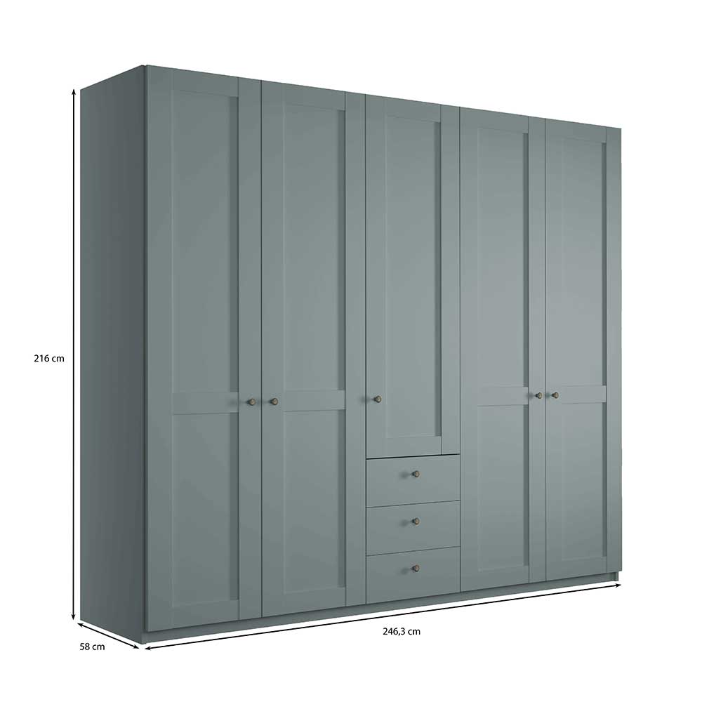 Schlafzimmer Kleiderschrank in Graugrün - Rajavo