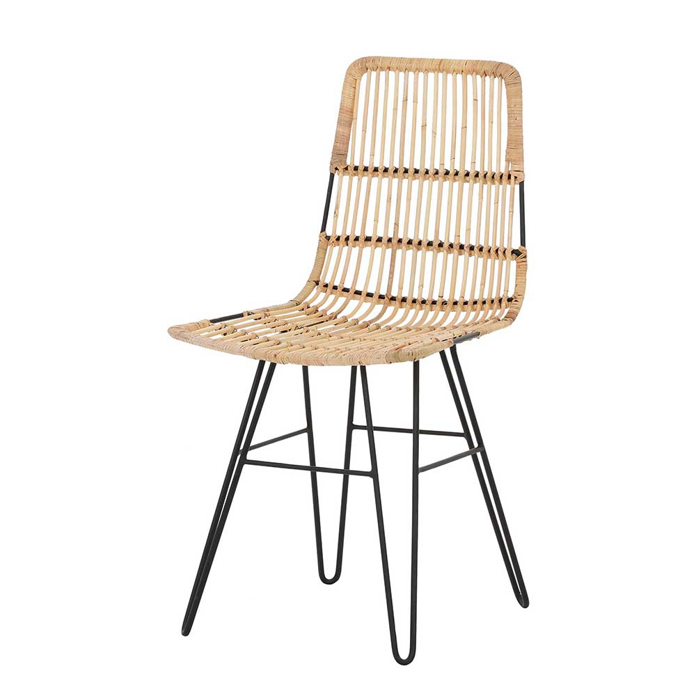 Rattanstuhl mit Geflecht Sitz - Lombardy (2er Set)