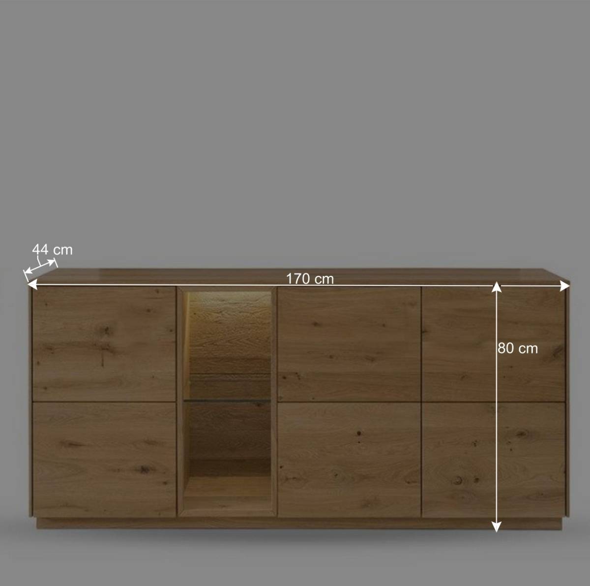 170x80x44 cm Wildeiche Sideboard geölt - Obinson