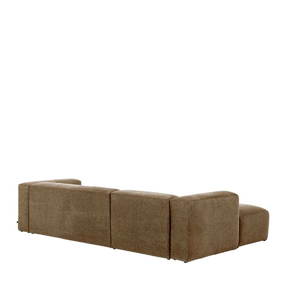 Hochwertige Chenille Eckcouch in Beige - Crotone