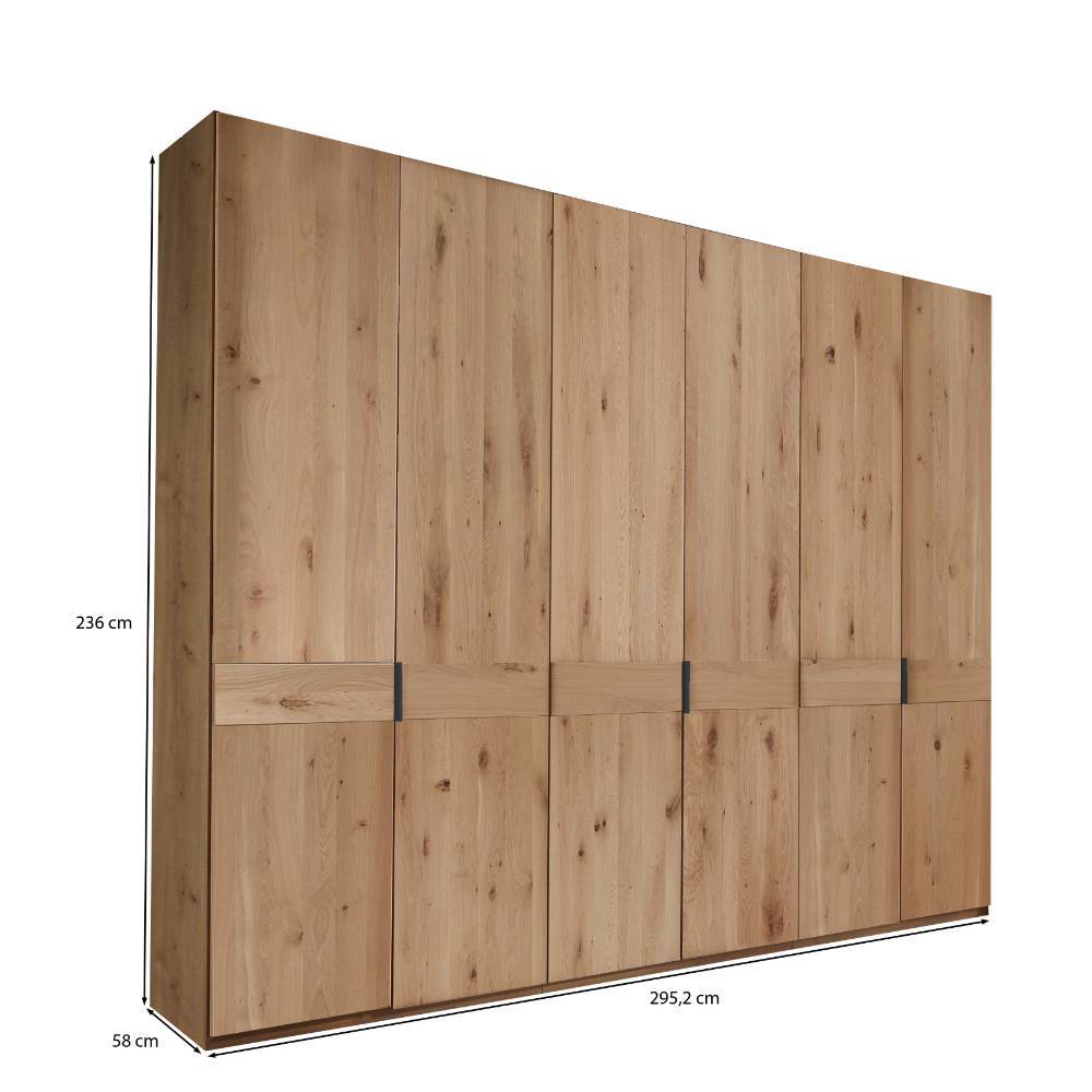 6-türiger Kleiderschrank teilmassiv - Yanicas