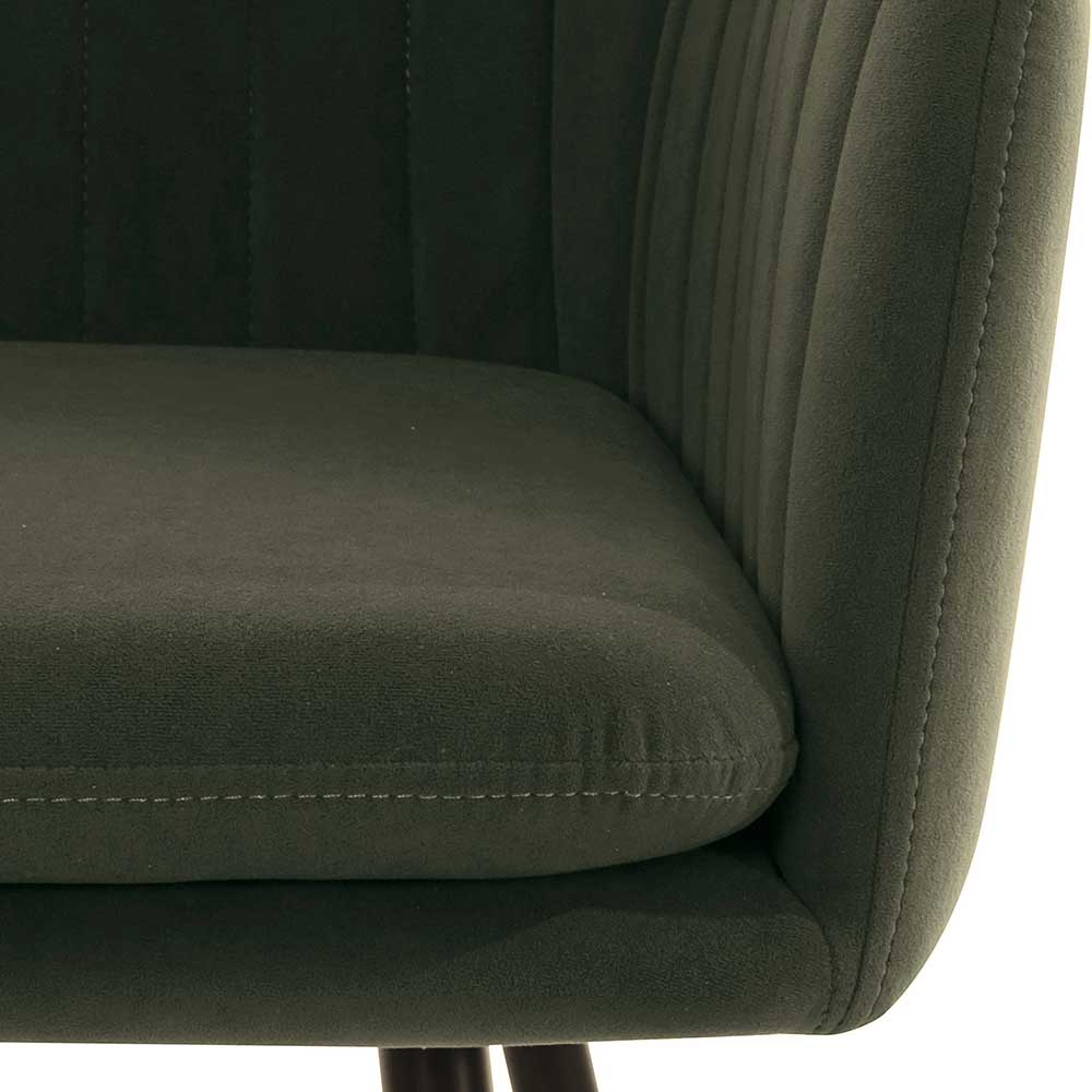 Dunkelgrüne Armlehnenstühle aus Samtvelours - Fegaria (2er Set)