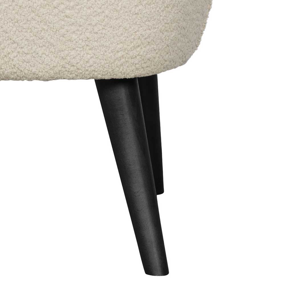 Creme Teddy Sessel mit schwarzen Holzfüßen – Castilla
