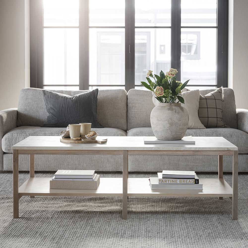 Travertin Couchtisch 140x45x60 cm - Brectan