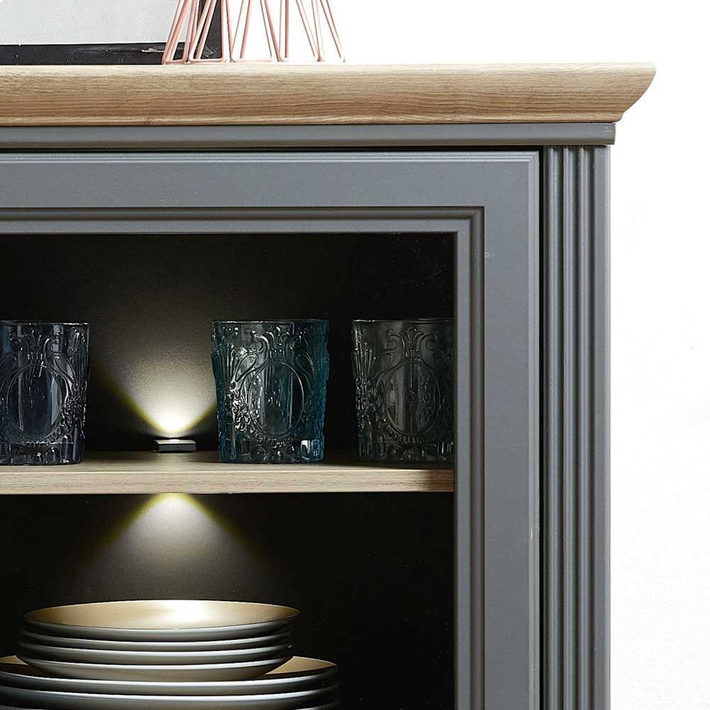 143x150x42 Landhaus Highboard mit Flaschen Regal - Thumbs
