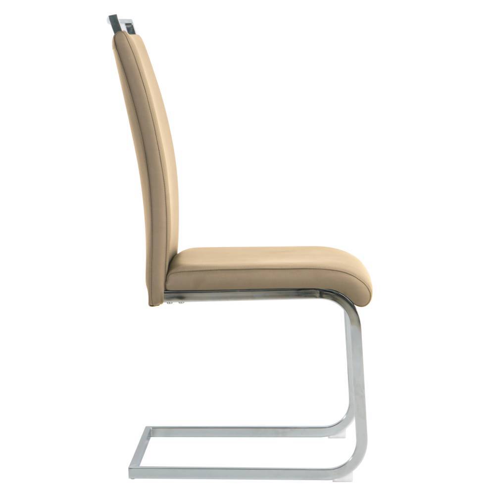 Kunstleder Freischwinger in Taupe - Fahima (2er Set)