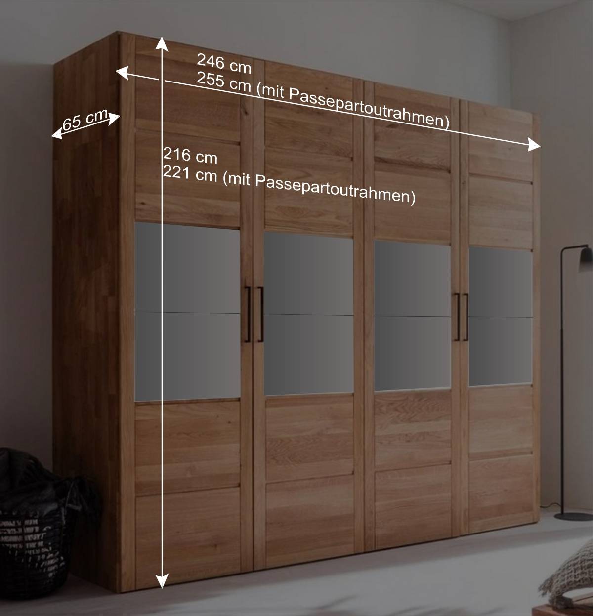 Massiver Kleiderschrank in Wildeiche - Zaisan
