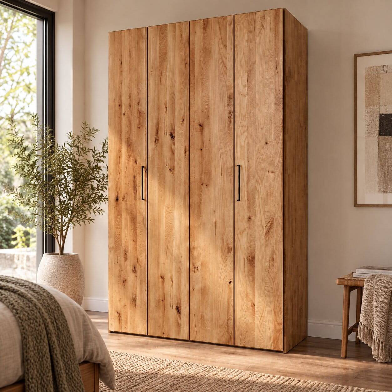 2-türiger Falttüren-Kleiderschrank massiv - Zaisan