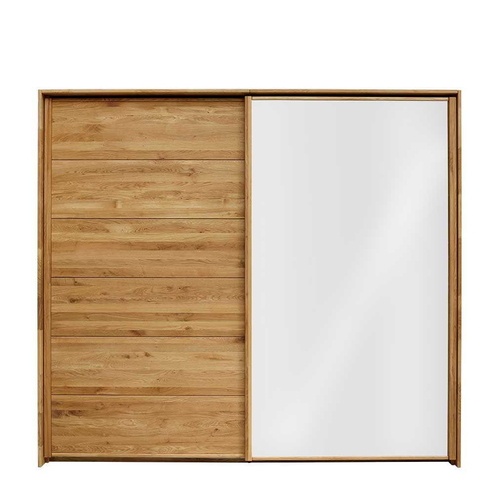 Schwebetürenschrank aus Wildeiche & Weißglas - Divnoi