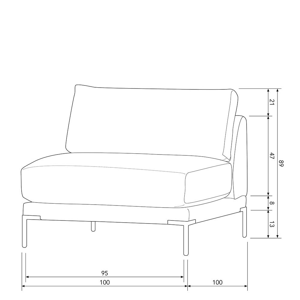 1-Sitzer Modulsofa in Dunkelgrün - Arraggo