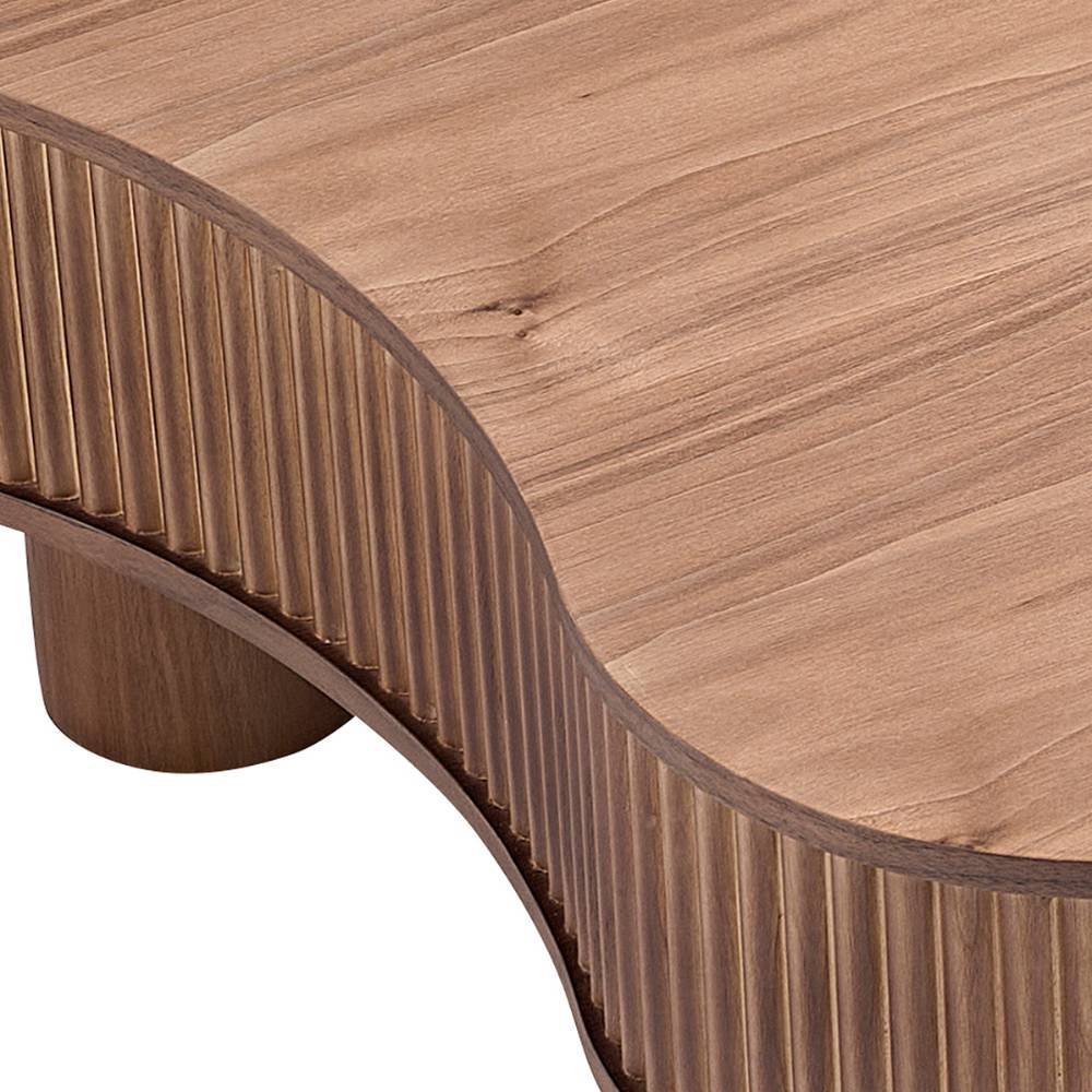 Design-Wohnzimmertisch in Walnuss Furnier - Foliage