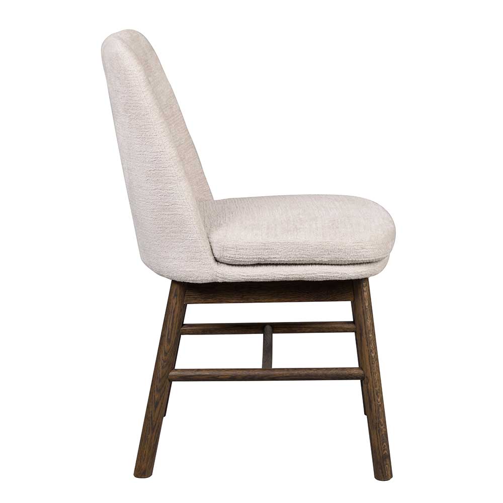 Stühle in Creme und Eiche Dunkel - Dominico (2er Set)