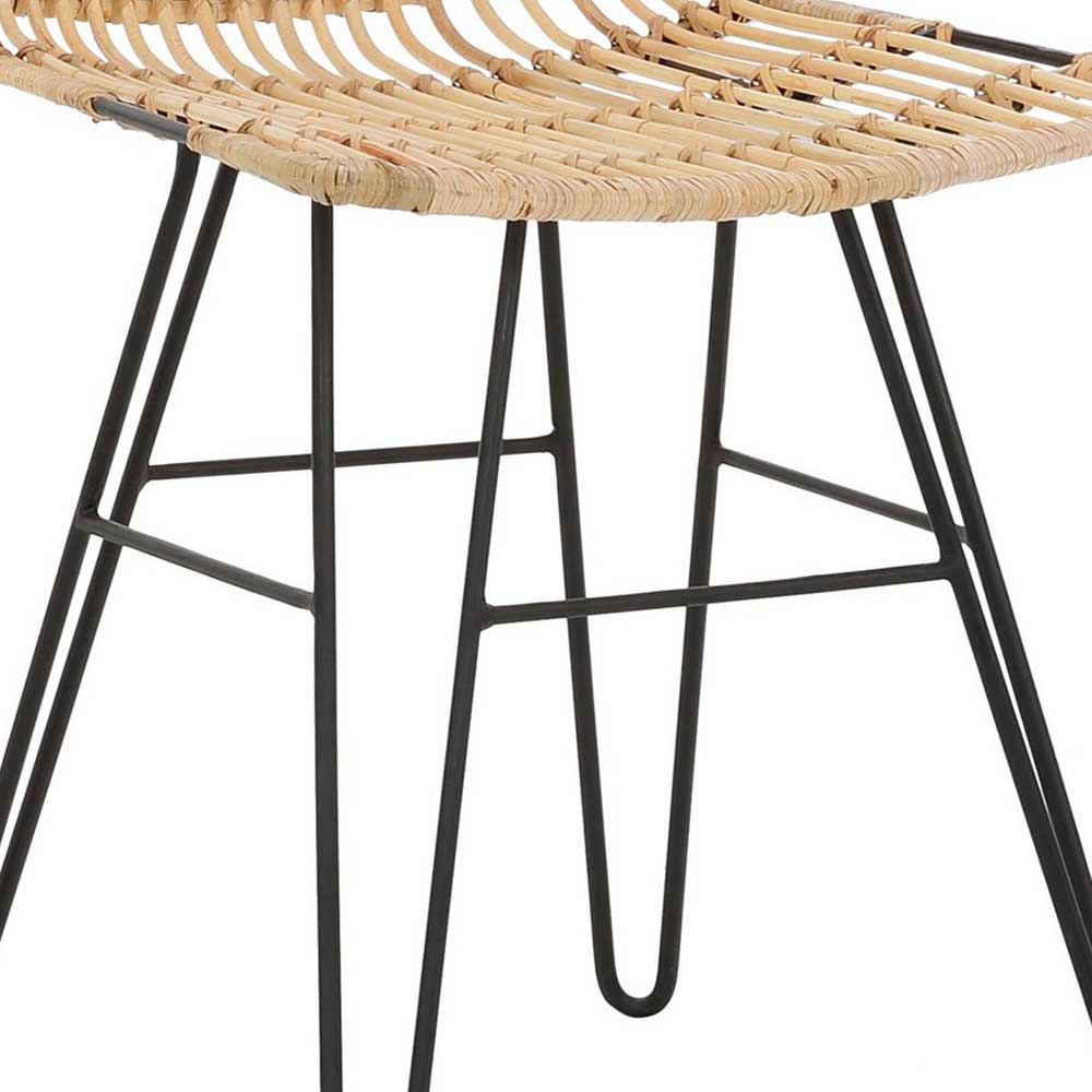 Rattanstuhl mit Geflecht Sitz - Lombardy (2er Set)