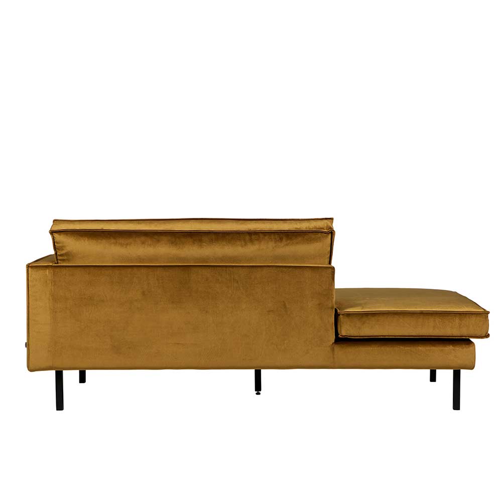 Elegante Samt Sofaliege in Honig Gelb - Saguan