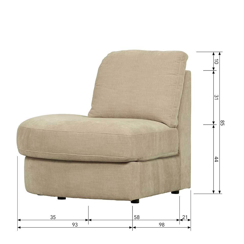 Modulsofa Abschlusselement mit Rundung links - Zirova
