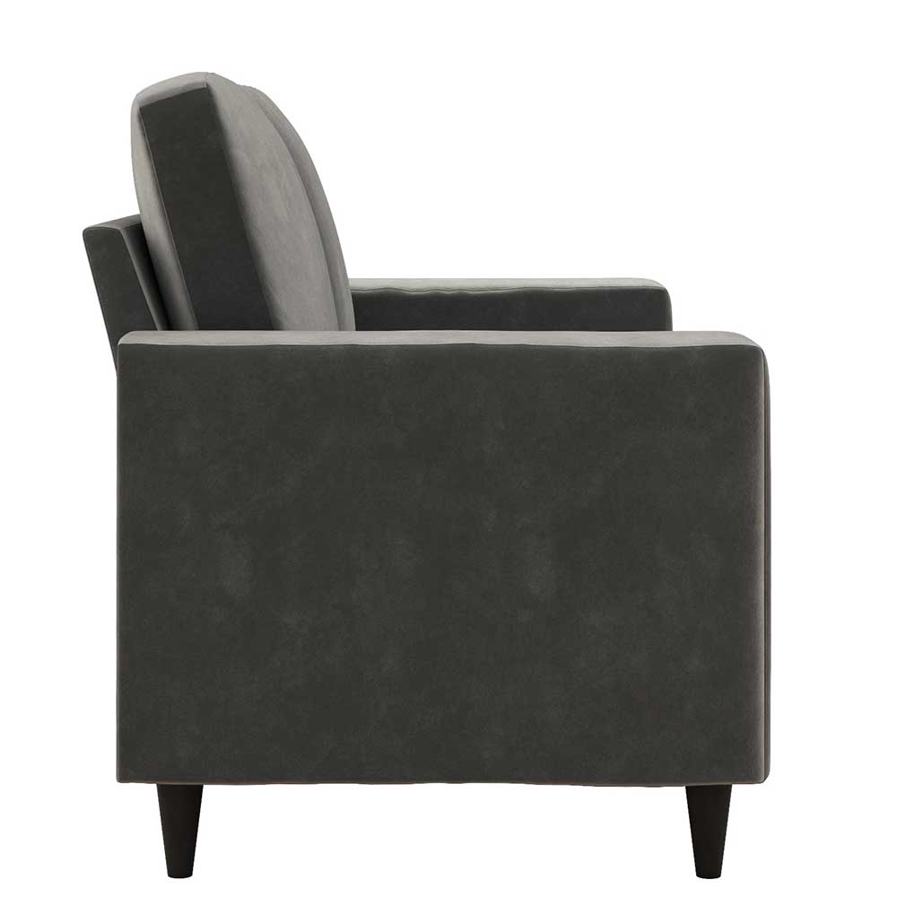 Retrocouch aus Samt in Grau - Luryma