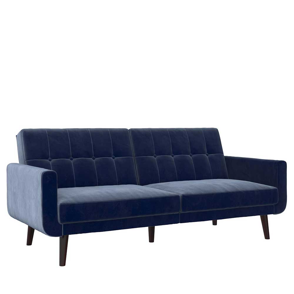 Modernes dunkelblaues Samtsofa mit Bettfunktion für das Wohnzimmer – Luzillo