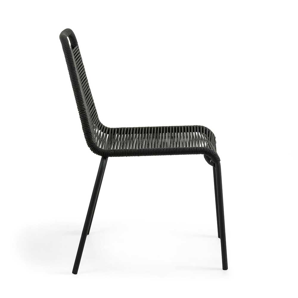 Designstuhl aus Kordel & Stahl - Loeesa (2er Set)