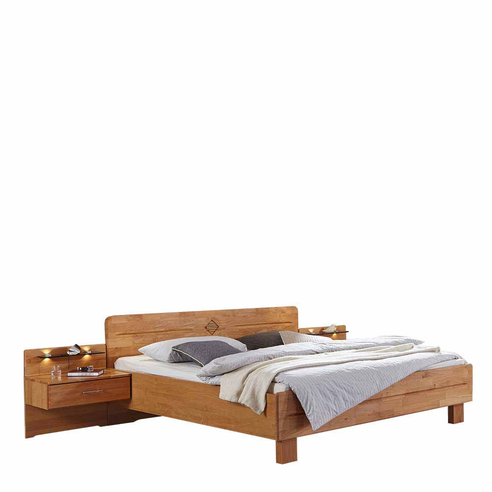 Ehebett und Nachtkonsolen Apolios in Erle teilmassiv (dreiteilig)