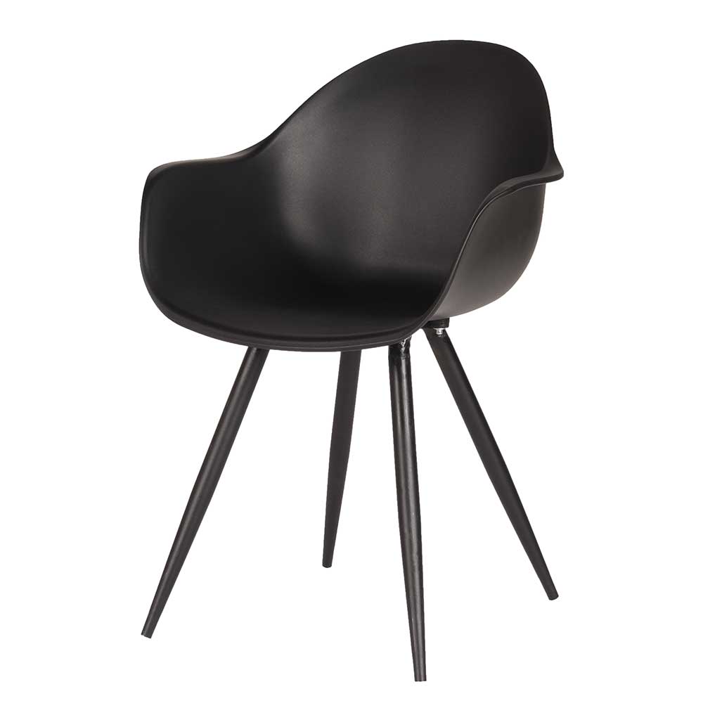 Esstisch Skandi Schalenstuhl in Schwarz - Curcay (2er Set)