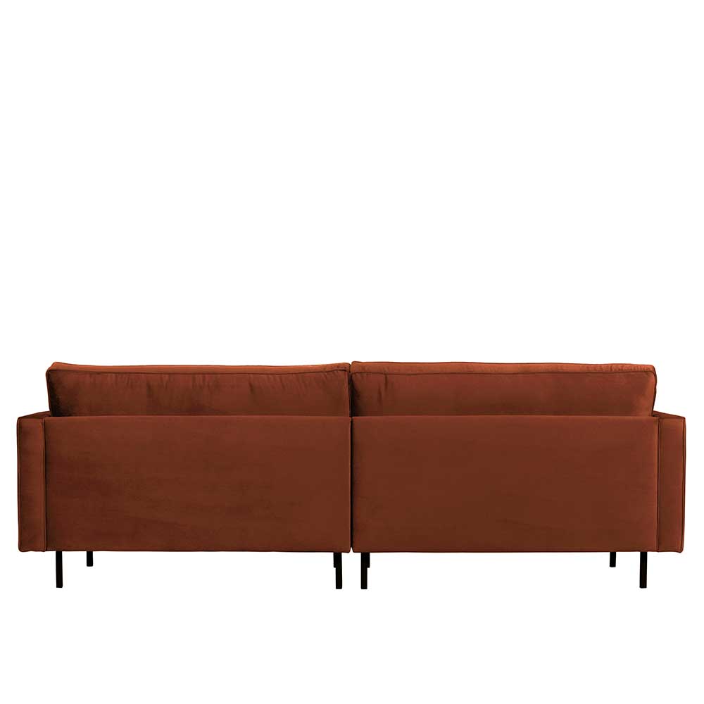Samt Dreisitzer Couch in Rost Braun - Naryon