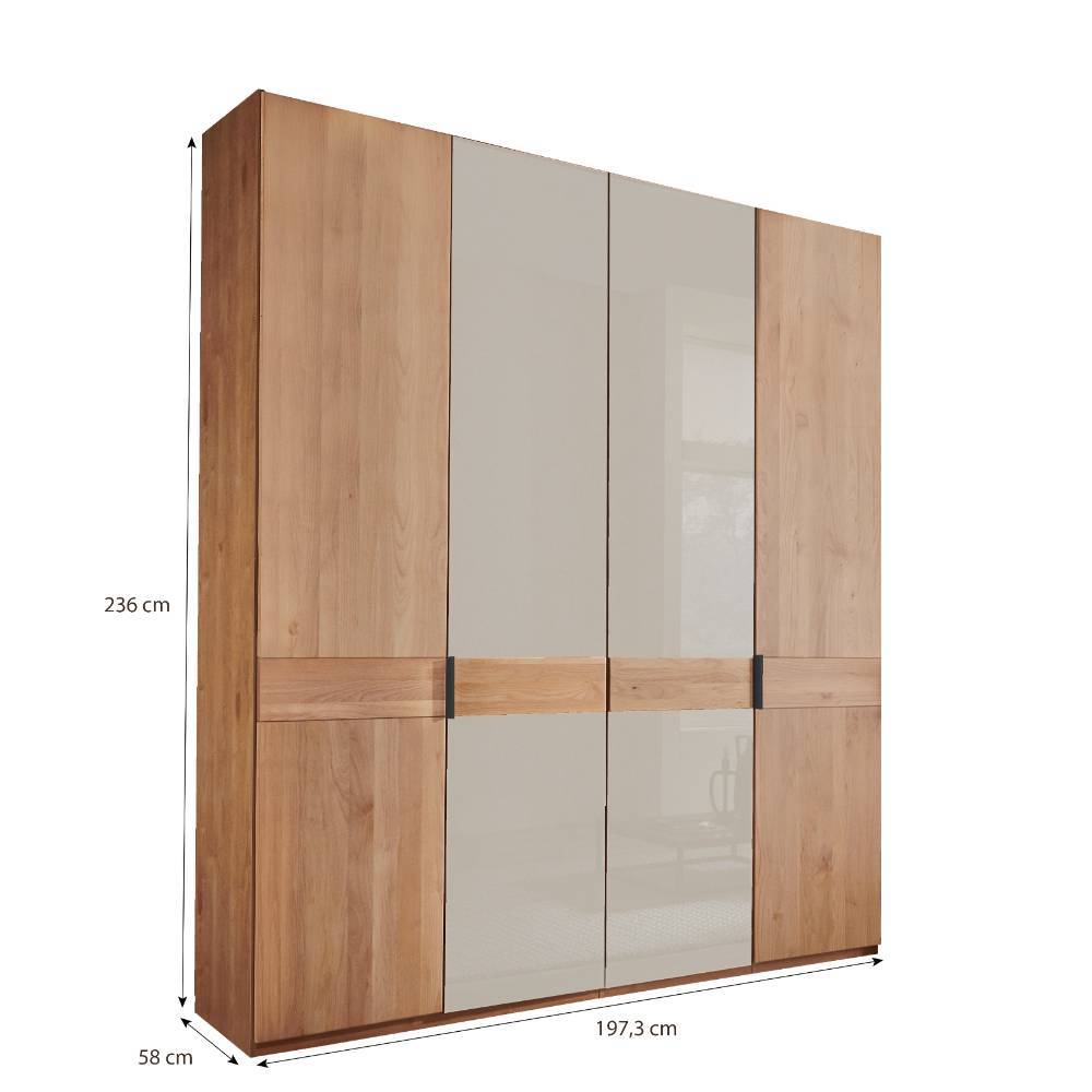236 cm hoher Schlafzimmerschrank 4-türig - Angelina