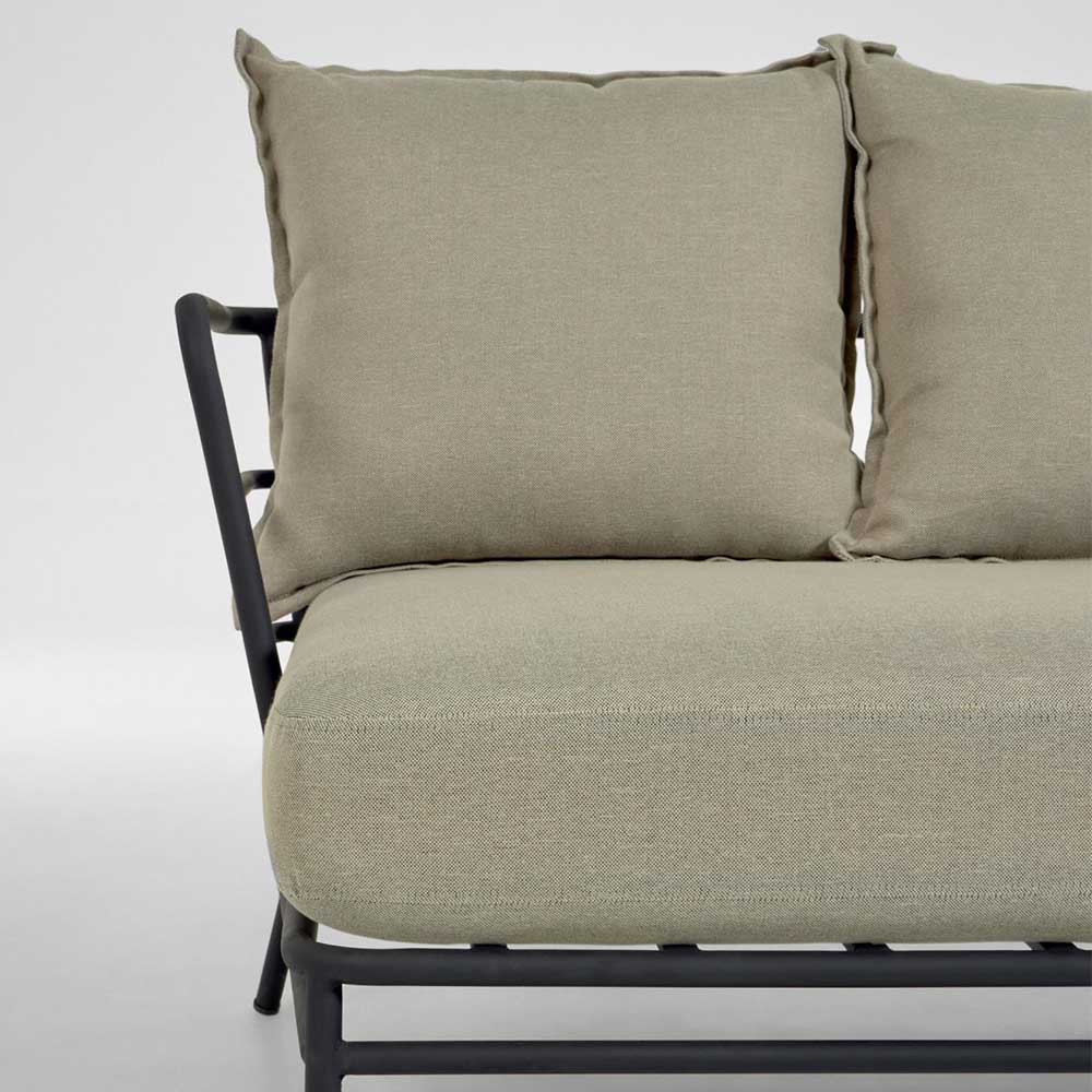 Dreisitzer Sofa mit Stahlgestell Schwarz - Emjan