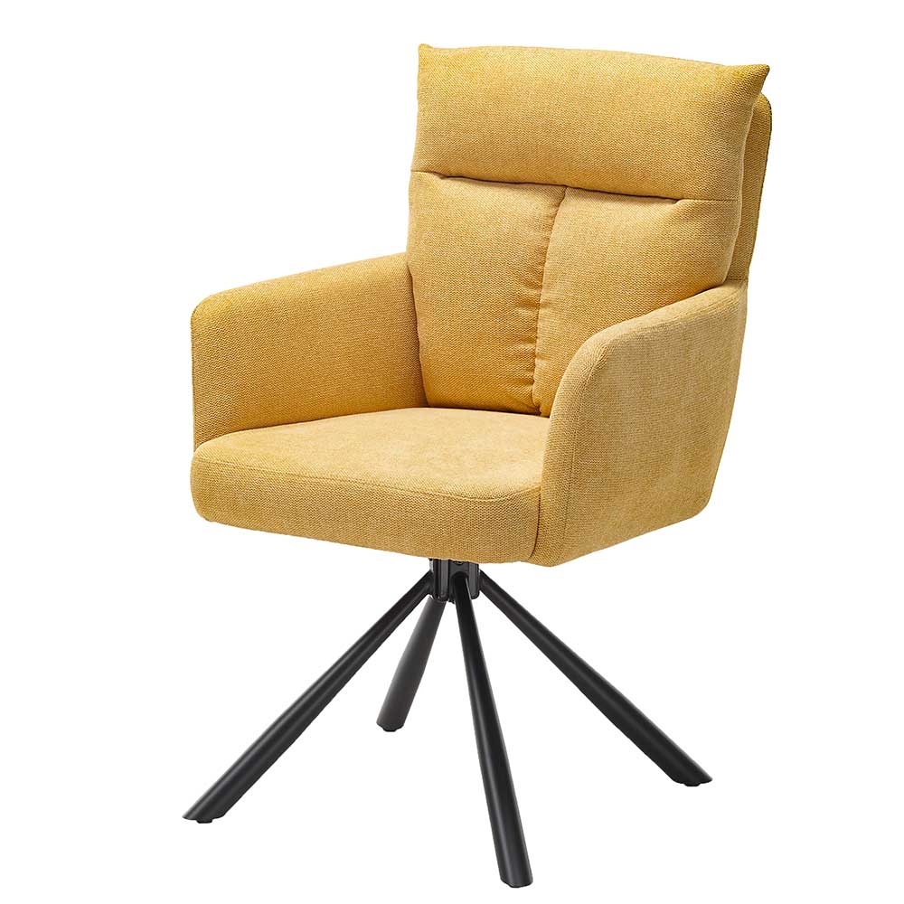 Drehbarer Tischsessel in Gelb - Ucaida (2er Set)