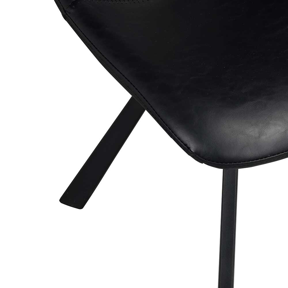 Esszimmer Schalenstuhl in Schwarz Merlin Kunstleder (2er Set)