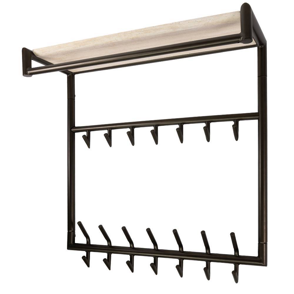 Elegante Wandgarderobe für Diele und Eingangsbereich mit Ablage und 14 Kleiderhaken – Matura