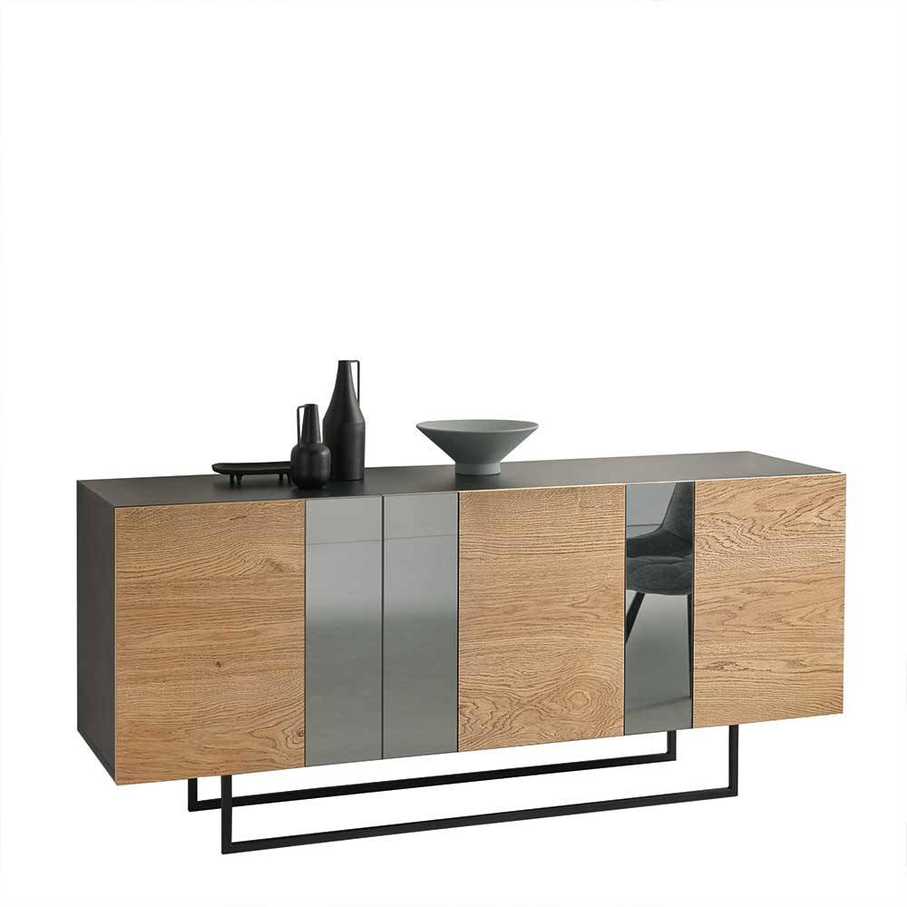 Sideboard mit Spiegeleinsätzen in Rauchgrau - Sisabel