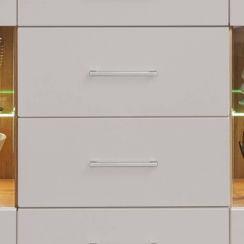 Sideboard Vitrine in Mattgrau - Gemta