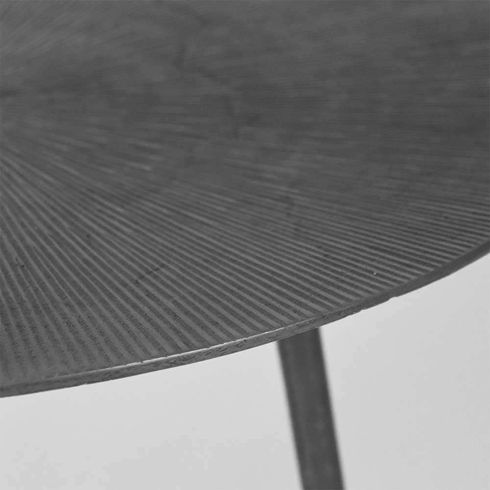 Runder Beistelltisch in Grau mit Antik Finish - Trojar