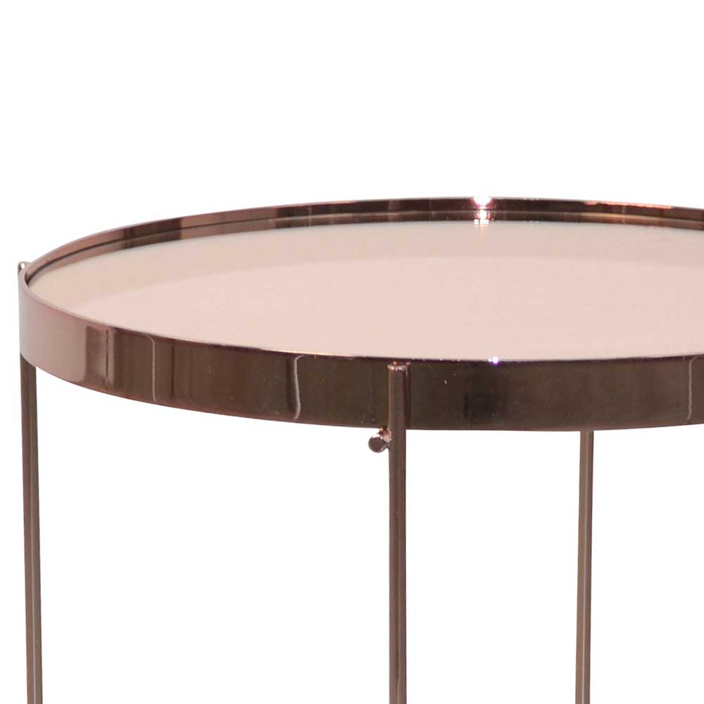 Runder Beistelltisch in Rosegold - Lagacina