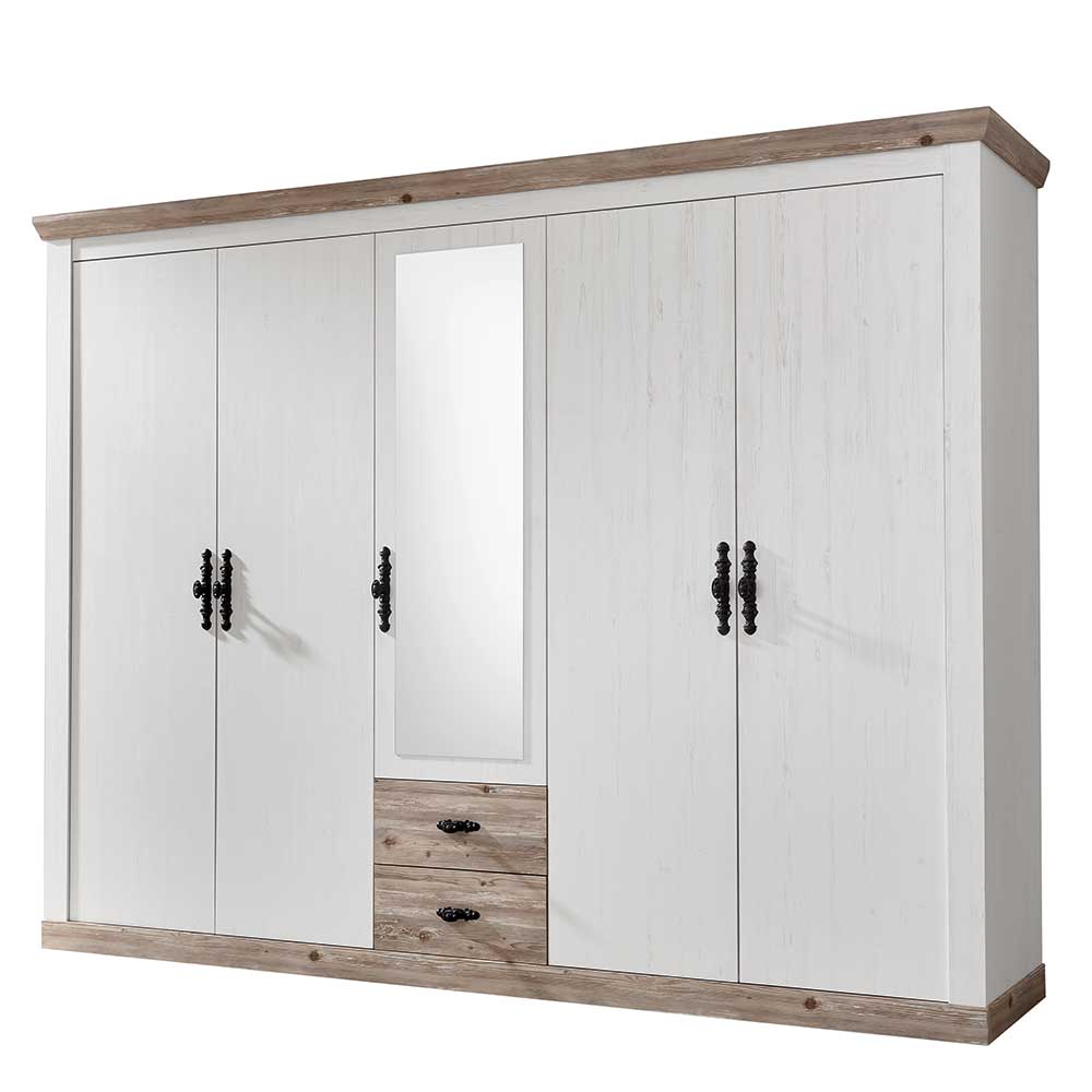 5-türiger Landhaus Schrank zweifarbig - Nedita