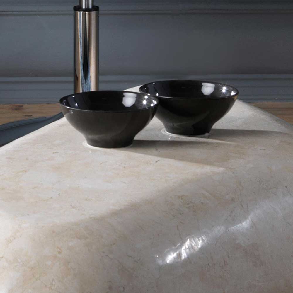 Stein Couchtisch Libria in Creme Weiß