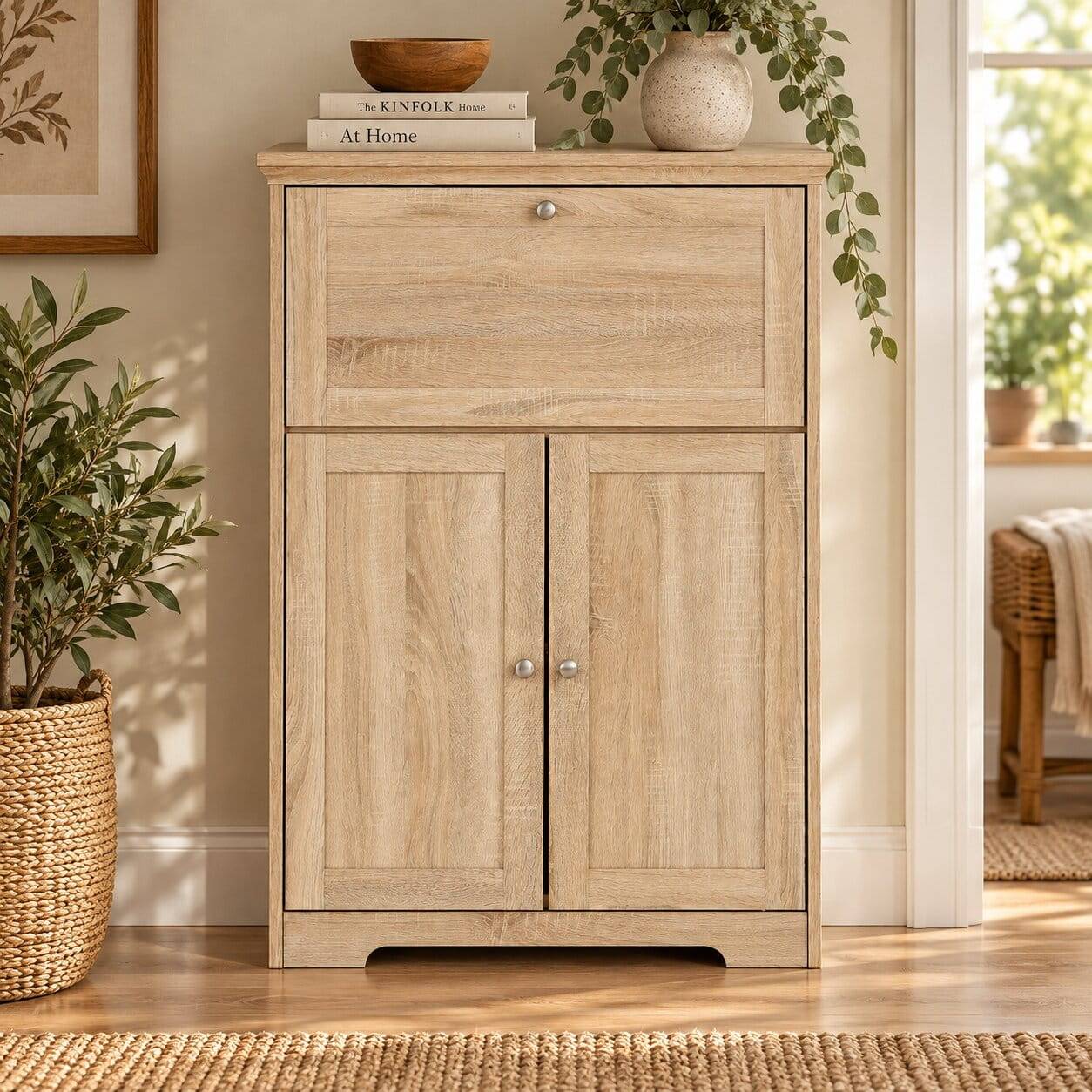 81x116x39 Officeschrank Sekretär in Eiche Dekor - Rienva