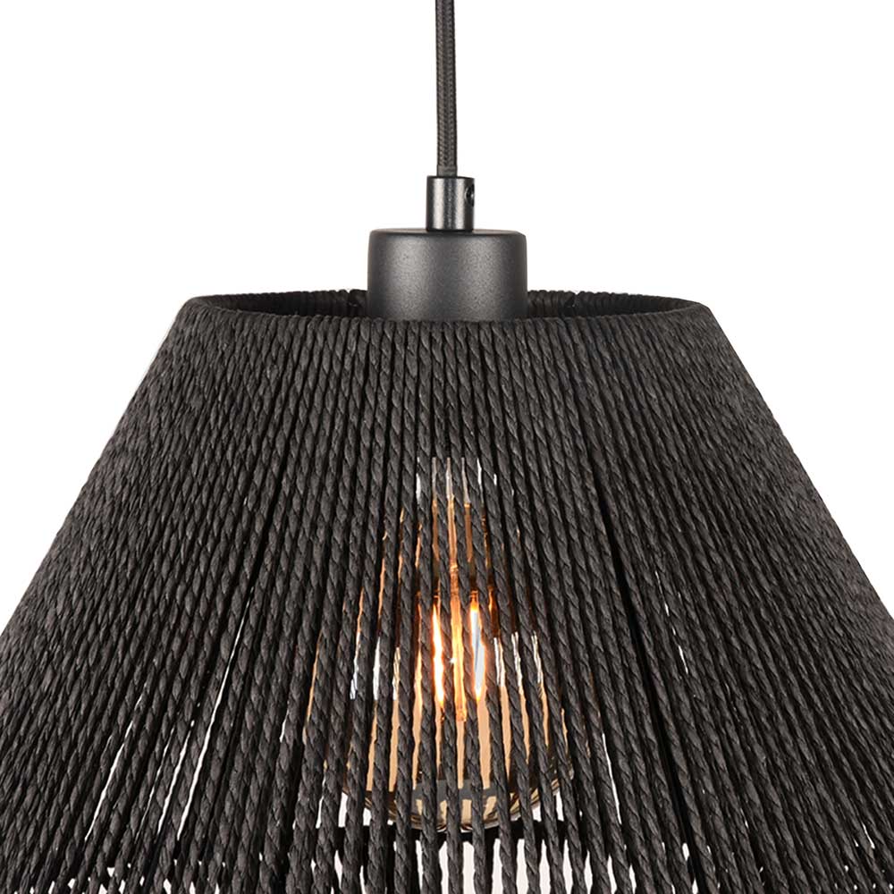 Hängeleuchte mit Jute Schirm in Diamant Form - Pandau
