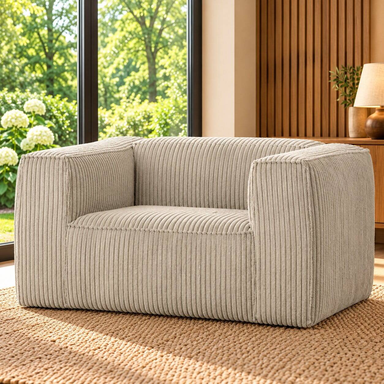 Trendiger Cordsessel in Beige - Setmora