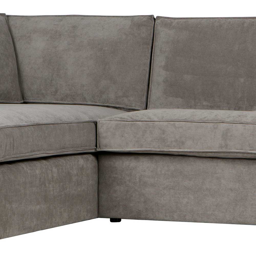 Ecksofa Hope aus Cord-Webstoff und Massivholz