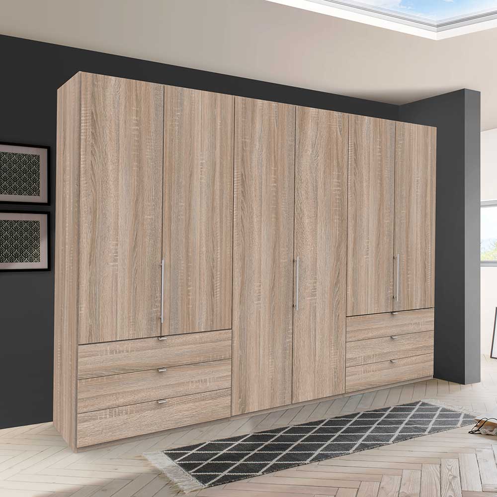Großer Schlafzimmer-Kleiderschrank im Holz Look - Zayun