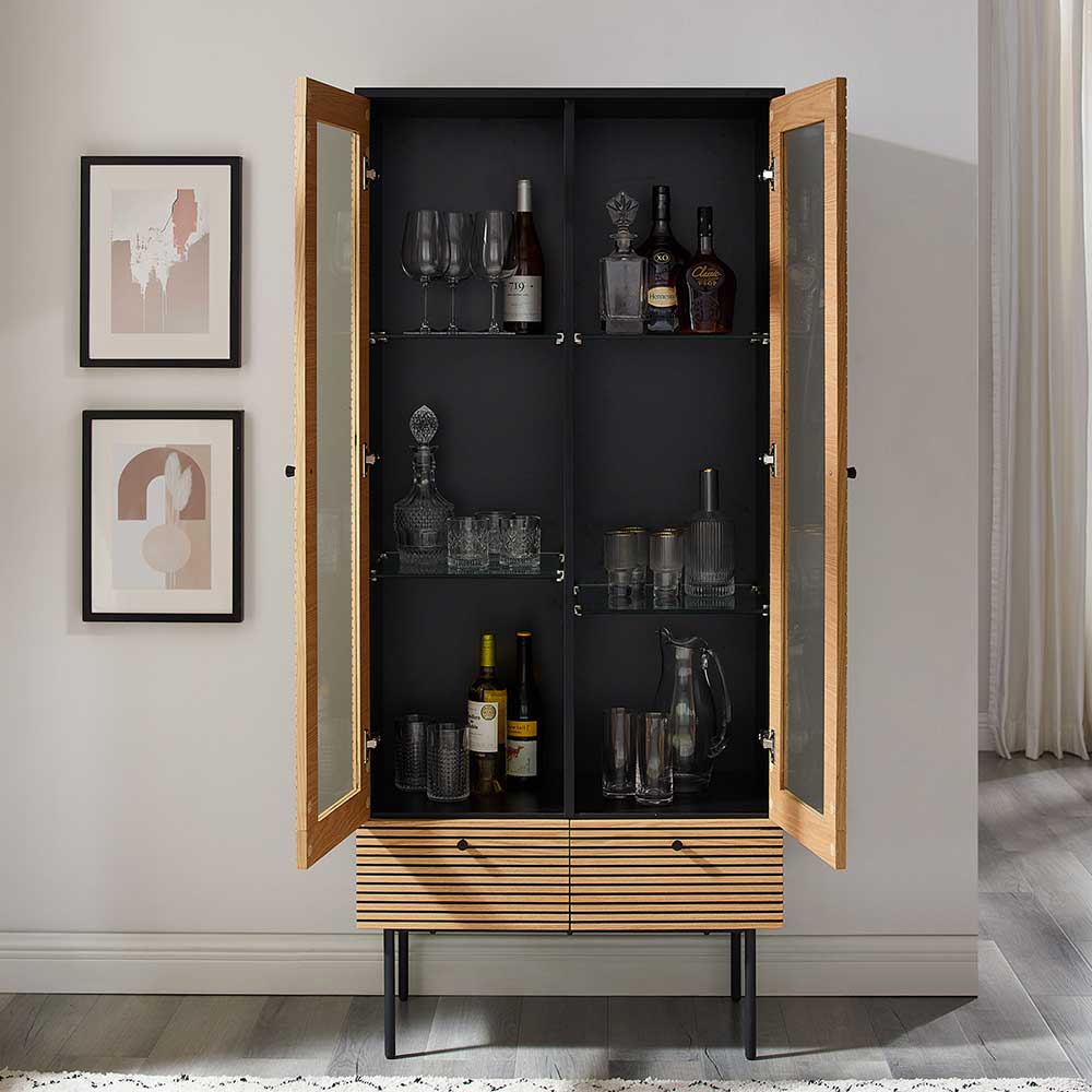 79x179x43 Vitrinenschrank mit Doppeltür - Piassona