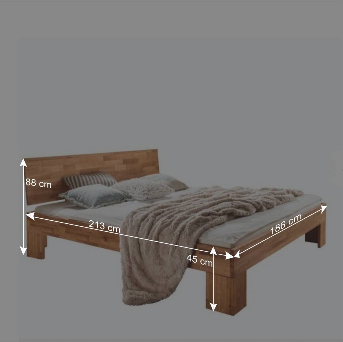 Holzbett mit einteiligem Kopfteil - Gunnar