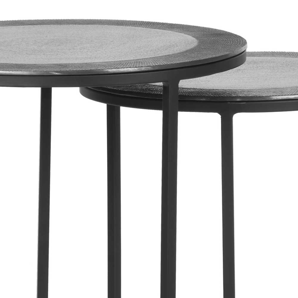 Beistelltische in Grau & Schwarz - Asotalia (zweiteilig)