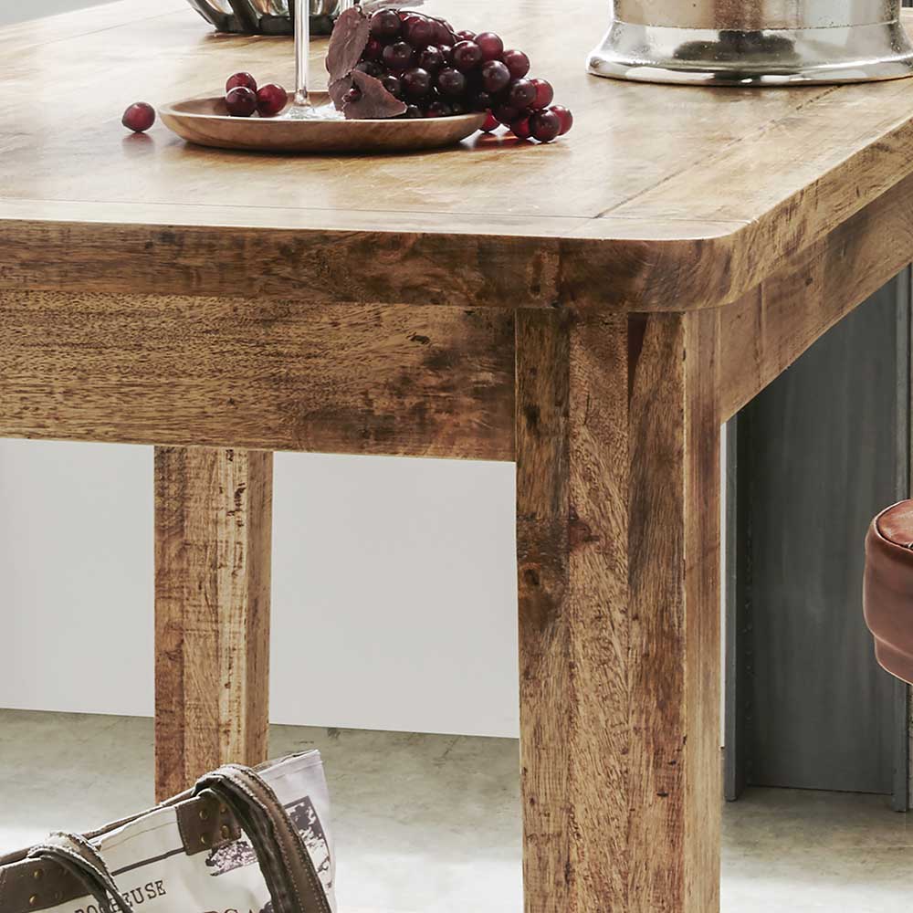 Rustikaler Bartisch aus Mangobaum Massivholz - Facheto