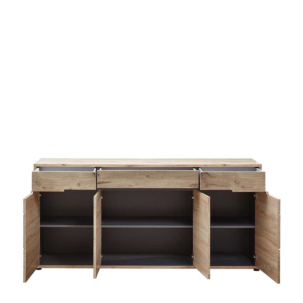 185cm breites Sideboard in Wildeiche Holzdekor - Zelio